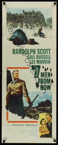9b008 7 MEN FROM NOW  insert '56 Budd Boetticher, great image of Randolph Scott with rifle!