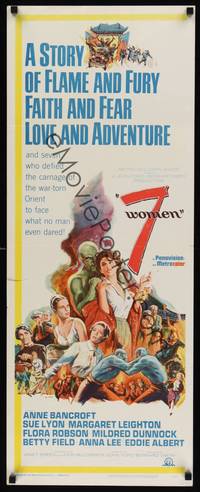 9b009 7 WOMEN  insert '66 directed by John Ford, Anne Bancroft, Sue Lyon, art of top stars!