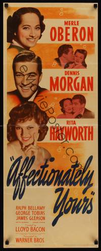 9b018 AFFECTIONATELY YOURS  insert '41 Rita Hayworth, Merle Oberon, Dennis Morgan & Ralph Bellamy!