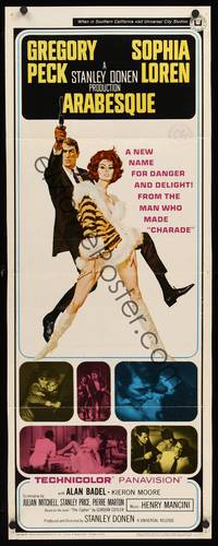 9b036 ARABESQUE  insert '66 Gregory Peck, sexy Sophia Loren, a new name for danger and delight!