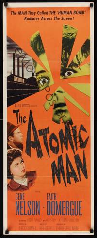 9b039 ATOMIC MAN  insert '56 wacky image of the man they called the Human Bomb, plus Faith Domergue
