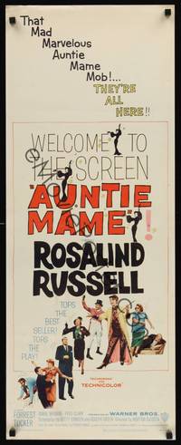 9b041 AUNTIE MAME  insert '58 classic Rosalind Russell family comedy from play and novel!