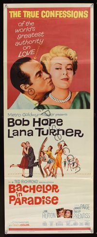 9b042 BACHELOR IN PARADISE  insert '61 world's greatest lover Bob Hope romances sexy Lana Turner!