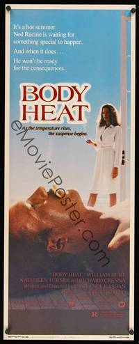 9b071 BODY HEAT  insert '81 sexy smoking Kathleen Turner in robe & barechested William Hurt!