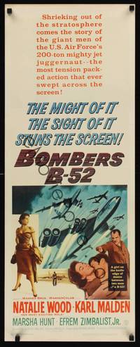 9b073 BOMBERS B-52  insert '57 sexy Natalie Wood & Karl Malden, cool art of military planes!