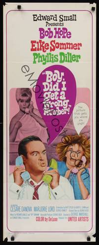 9b077 BOY DID I GET A WRONG NUMBER  insert '66 wacky Bob Hope & Phyllis Diller, sexy Elke Sommer!