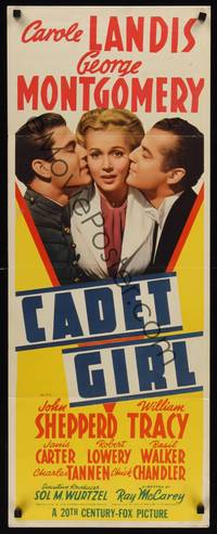 9b091 CADET GIRL  insert '41 Carole Landis between George Montgomery & John Shepperd, West Point!