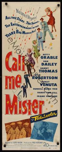 9b094 CALL ME MISTER  insert '51 Betty Grable, Dan Dailey & cast, you name it, it's got it!