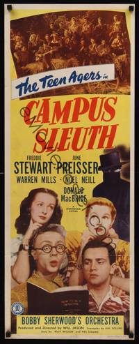 9b097 CAMPUS SLEUTH  insert '48 image of the Teen Agers solving the case!