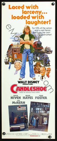 9b099 CANDLESHOE  insert '77 Walt Disney, artwork of young Jodie Foster, she'd con her own grandma!