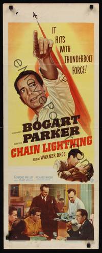 9b108 CHAIN LIGHTNING   insert '49 great image of military test pilot Humphrey Bogart!
