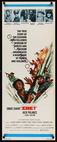 9b110 CHE   insert '69 art of Omar Sharif as Guevara, Jack Palance as Fidel Castro!
