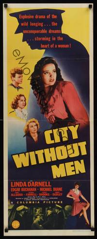 9b119 CITY WITHOUT MEN  insert '42 sexy Linda Darnell helps her man who is unjustly imprisoned!