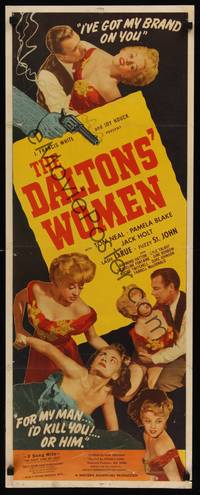 9b137 DALTONS' WOMEN  insert '50 Tom Neal, bad girl Pamela Blake would kill for her man!