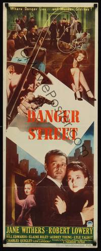 9b139 DANGER STREET   insert '47 Jane Withers, where danger lies, and murder strikes!