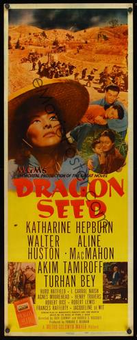 9b153 DRAGON SEED  insert '44 Katherine Hepburn, Walter Huston, from Pearl S. Buck novel!