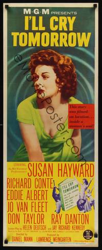 9b251 I'LL CRY TOMORROW  insert '55 art of distressed Susan Hayward in her greatest performance!