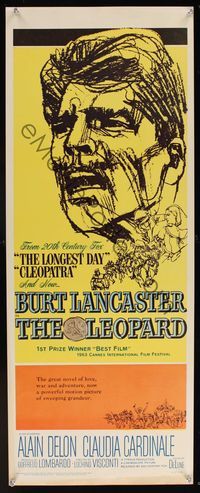 9b299 LEOPARD  insert '63 Luchino Visconti's Il Gattopardo, cool art of Burt Lancaster!