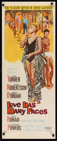 9b313 LOVE HAS MANY FACES  insert '65 art of sexy smoking Lana Turner & barechested Cliff Robertson