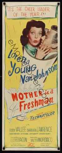 9b356 MOTHER IS A FRESHMAN  insert '49 Loretta Young & Van Johnson, the cheer leader of the year
