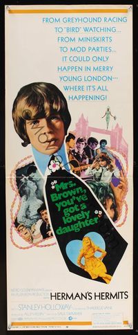 9b360 MRS BROWN YOU'VE GOT A LOVELY DAUGHTER  insert '68 Peter Noone wearing tie with title on it!