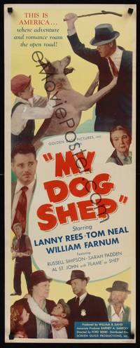 9b366 MY DOG SHEP  insert '46 boy and his German Shepherd, Lanny Rees, Tom Neal!