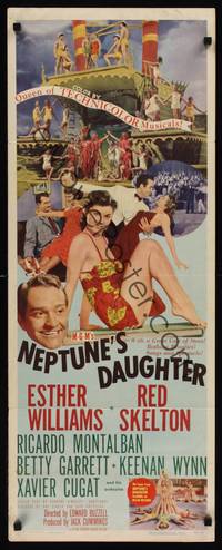 9b369 NEPTUNE'S DAUGHTER   insert '49 image of Red Skelton & sexy swimmer Esther Williams!