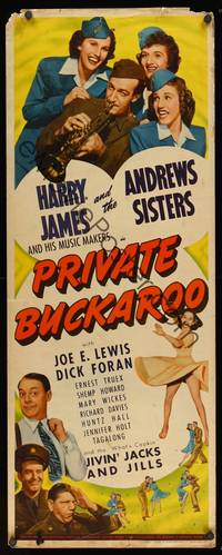 9b411 PRIVATE BUCKAROO  insert '42 Harry James playing trumpet with the Andrews Sisters!