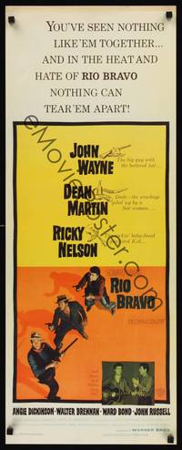 9b438 RIO BRAVO  insert '59 John Wayne, Ricky Nelson, Dean Martin, Walter Brennan, Howard Hawks