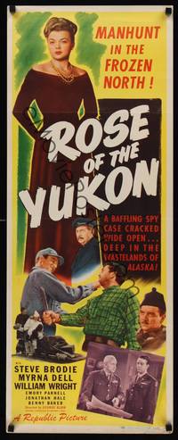 9b444 ROSE OF THE YUKON  insert '48 Steve Brodie & pretty Myrna Dell, Alaska adventure!