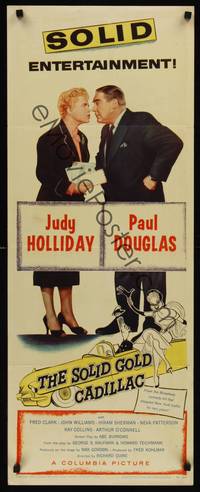 9b487 SOLID GOLD CADILLAC  insert '56 art of Judy Holliday & Paul Douglas in car by Hirschfeld!