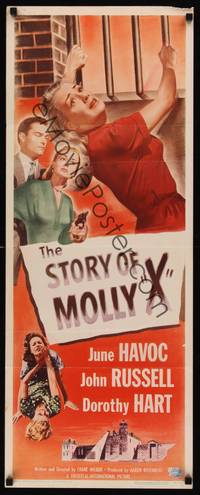 9b501 STORY OF MOLLY X  insert '49 bad girl June Havoc ends up in woman's prison!