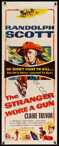 9b509 STRANGER WORE A GUN  insert R61 Randolph Scott didn't want to kill, but he couldn't run!