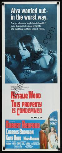 9b547 THIS PROPERTY IS CONDEMNED  insert '66 close up of sexy Natalie Wood & Robert Redford in bed!