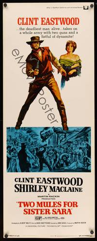 9b566 TWO MULES FOR SISTER SARA  insert '70 art of gunslinger Clint Eastwood & Shirley MacLaine!