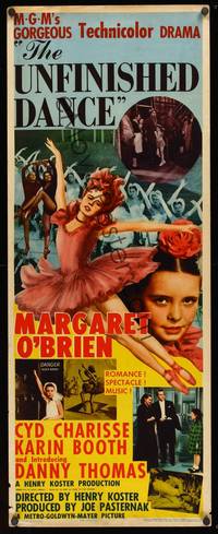 9b567 UNFINISHED DANCE  insert '47 great artwork of pretty young ballerina Margaret O'Brien!