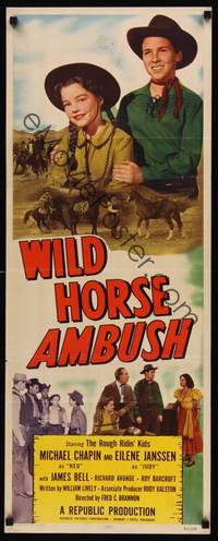 9b591 WILD HORSE AMBUSH  insert '52 Michael Chapin & Eilene Janssen as The Rough Ridin' Kids!