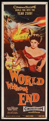 9b606 WORLD WITHOUT END   insert '56 sexy Nancy Gates, it hurls you into the year 2508!