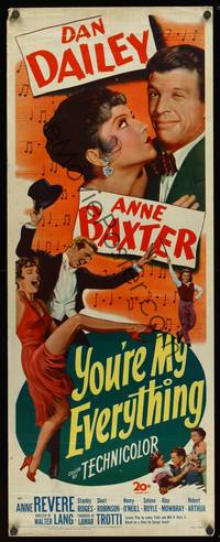 9b612 YOU'RE MY EVERYTHING  insert '49 full-length art of dancing Dan Dailey and Anne Baxter!