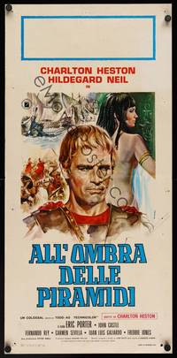 9b627 ANTONY & CLEOPATRA  Italian locandina '72 Casaro art of Charlton Heston, Hildegard Neil!