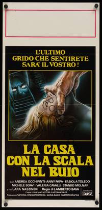 9b638 BLADE IN THE DARK  Italian locandina '83 La Casa con la scala nel buio, creepy horror art!