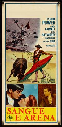 9b639 BLOOD & SAND Italian locandina R62 art of matador Tyrone Power & Rita Hayworth!