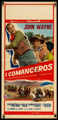 9b660 COMANCHEROS  Italian locandina '61 cowboy John Wayne, directed by Michael Curtiz!