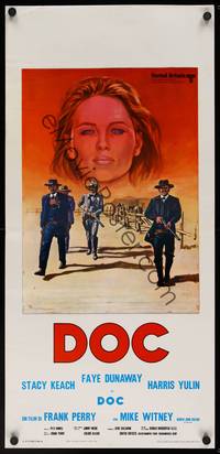 9b667 DOC  Italian locandina '72 Copizzi art of Stacy Keach, Faye Dunaway & Harris Yulin!