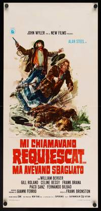 9b684 FASTHAND  Italian locandina '72 Mario Bianchi directed, Renato Casaro cowboy action art!