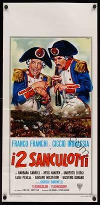 9b726 I DUE SANCULOTTI  Italian locandina '66 wacky Casaro art of Franco Franchi & Ciccio Ingrassia
