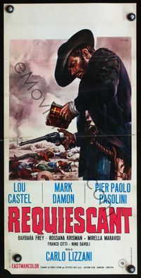 9b739 KILL & PRAY  Italian locandina '67 Carlo Lizzani's Requiescant, Lou Castel, Renato Casaro art