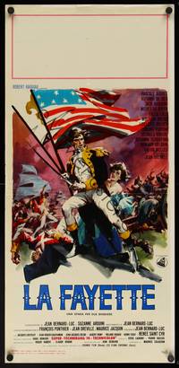 9b743 LAFAYETTE  Italian locandina '61 Jean Dreville, great artwork of U.S. revolutionary war!
