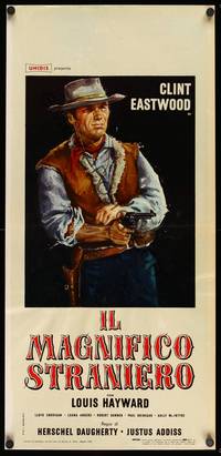 9b758 MAGNIFICENT STRANGER  Italian locandina '67 Clint Eastwood, El Magnifico Extranjero