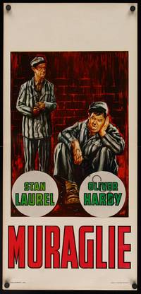 9b785 PARDON US  Italian locandina R72 great art of convicts Stan Laurel & Oliver Hardy!